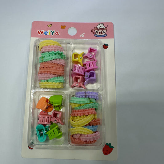 12pcs women solid casual hair tie &12pcs Heart Design