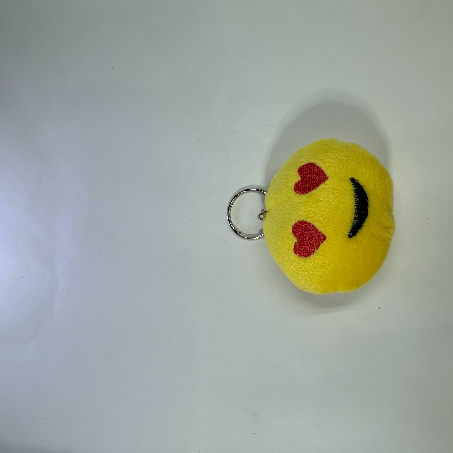 Cute heart emoji fluffy keychain