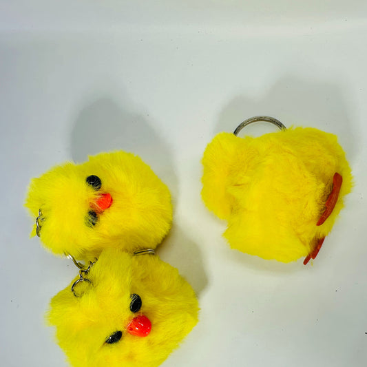 Cute chick fluffy keychain