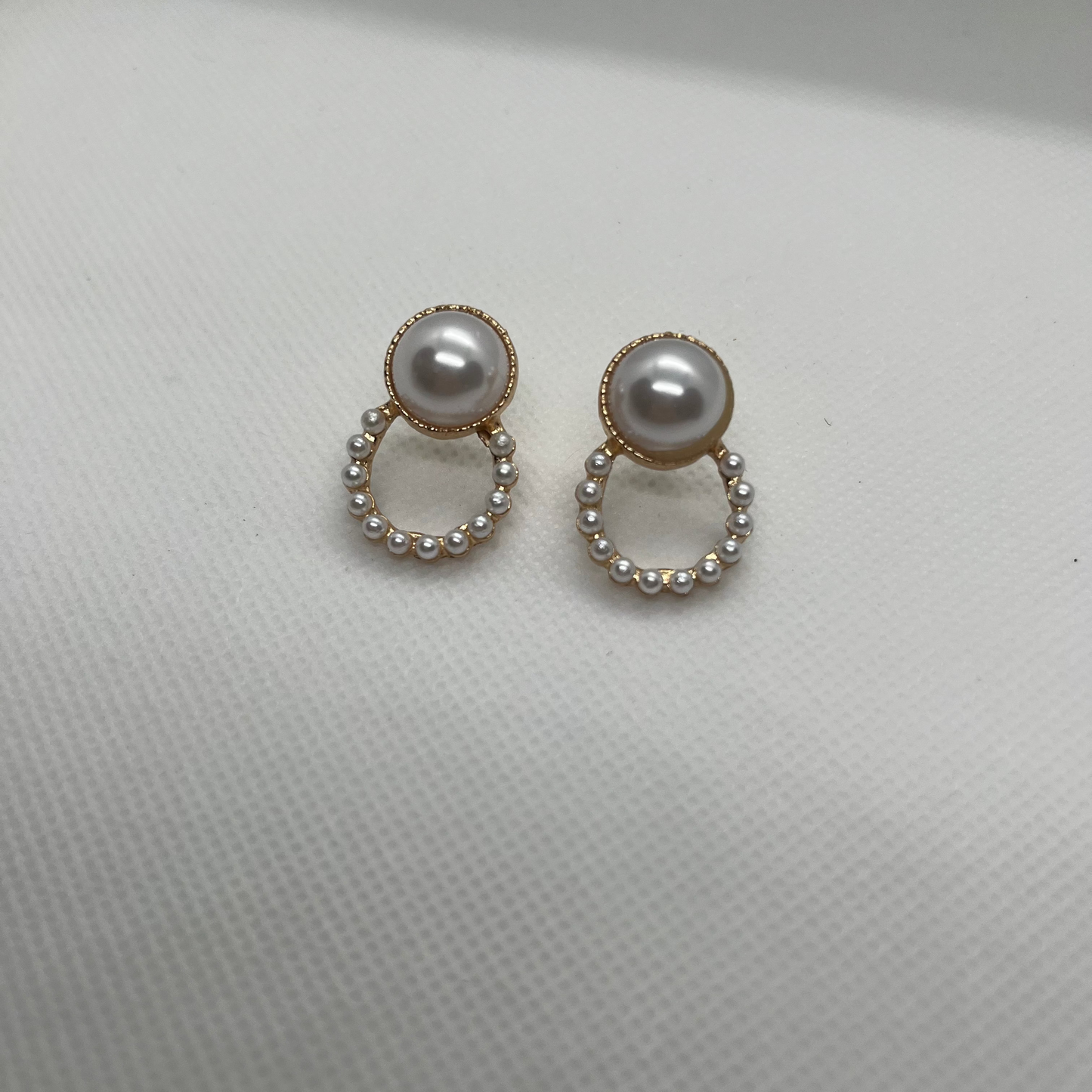 Fashion Gold Sterling Silver Over Gild Pearl Stud Earrings
