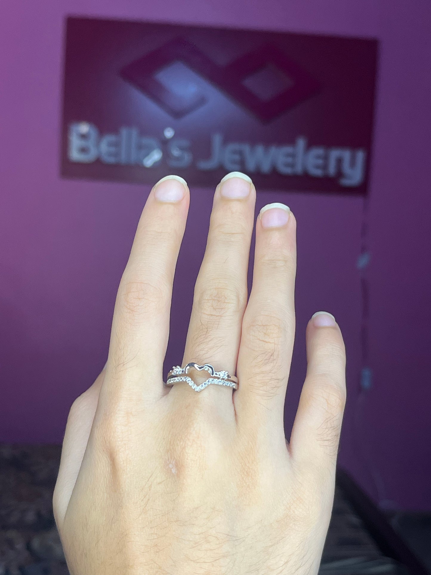 Elegant Heart Shape Silver Ring