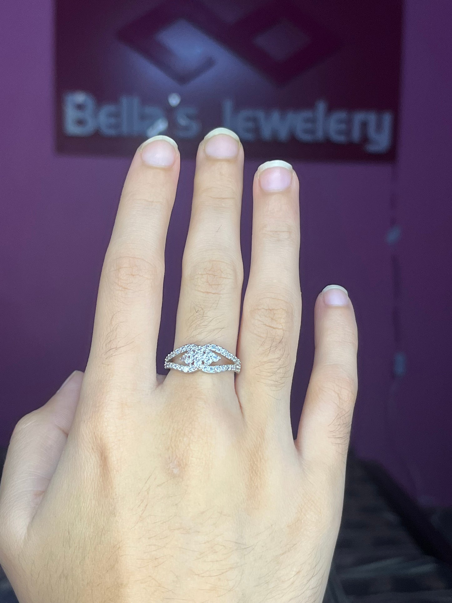 Flower On Vine Silver Ring