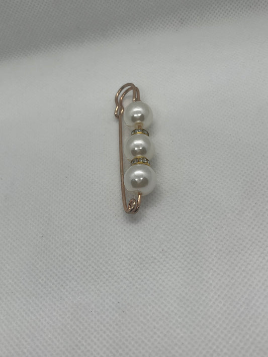 White Stone Brooch
