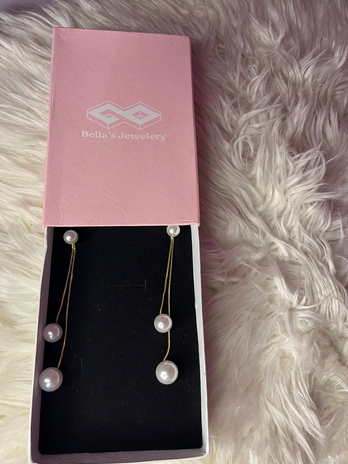 Gold Chain Pearl Drops Earrings