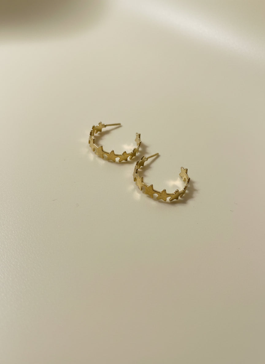 Star Cluster Gold Hoops