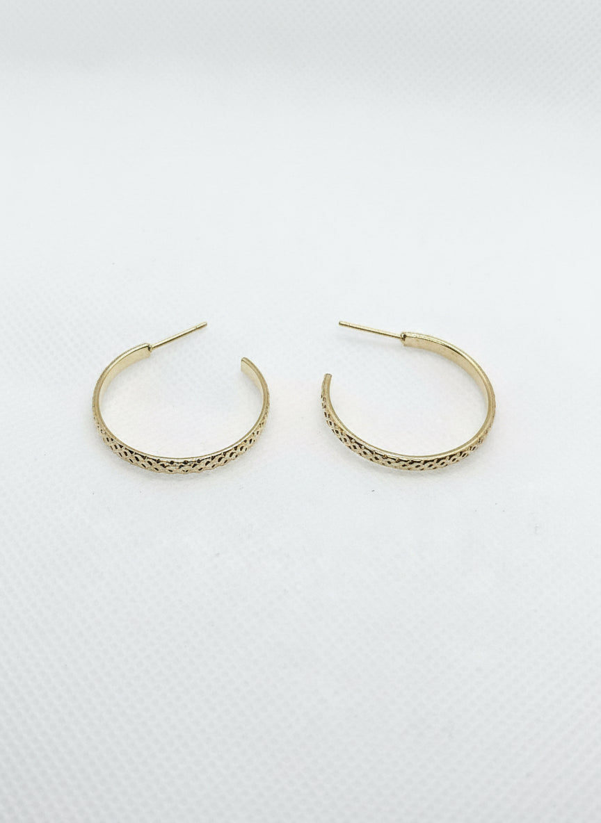 Textured Gold Hoop Earrings