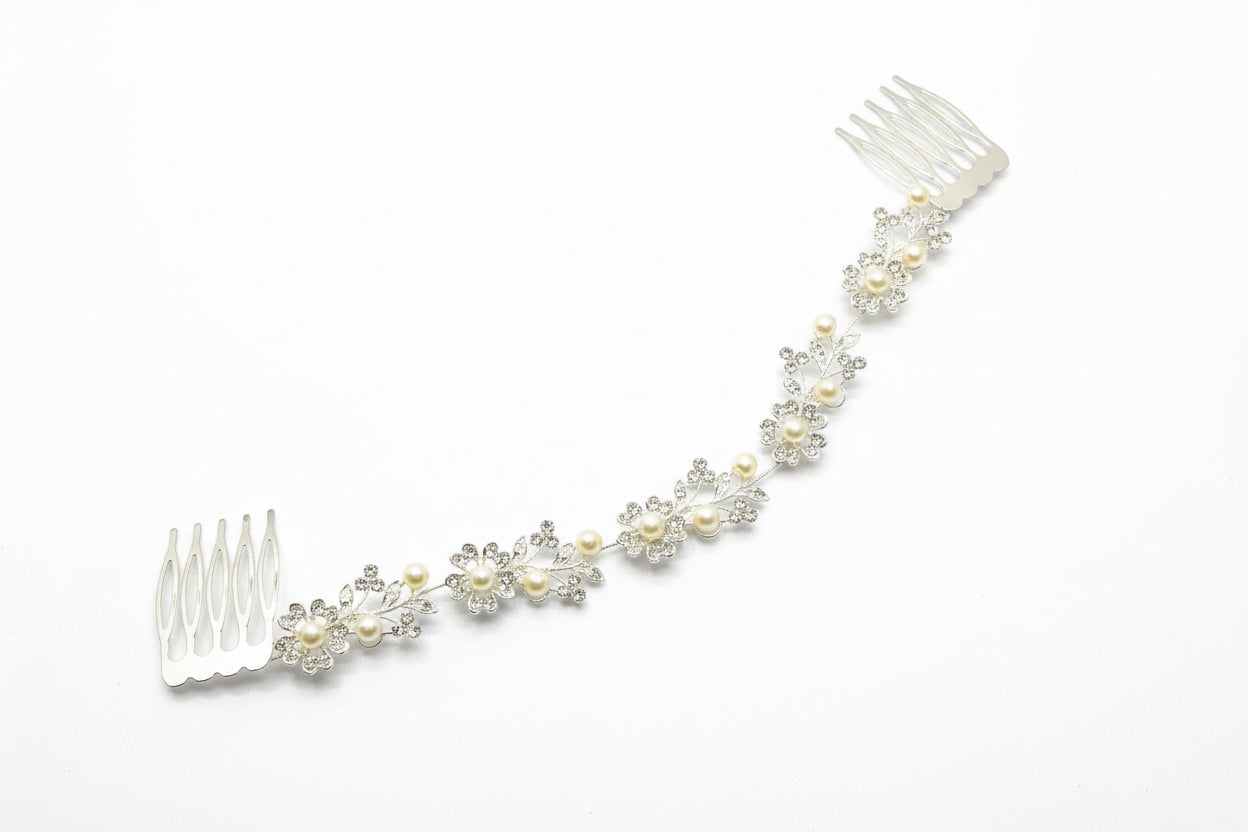 Pearl and crystal bridal hair comb