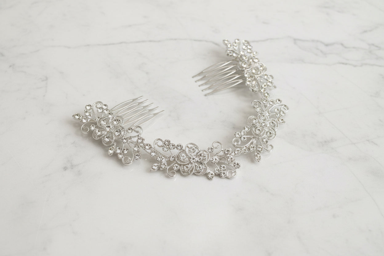 Crystal’s Floral Bridal Hair Comb Element