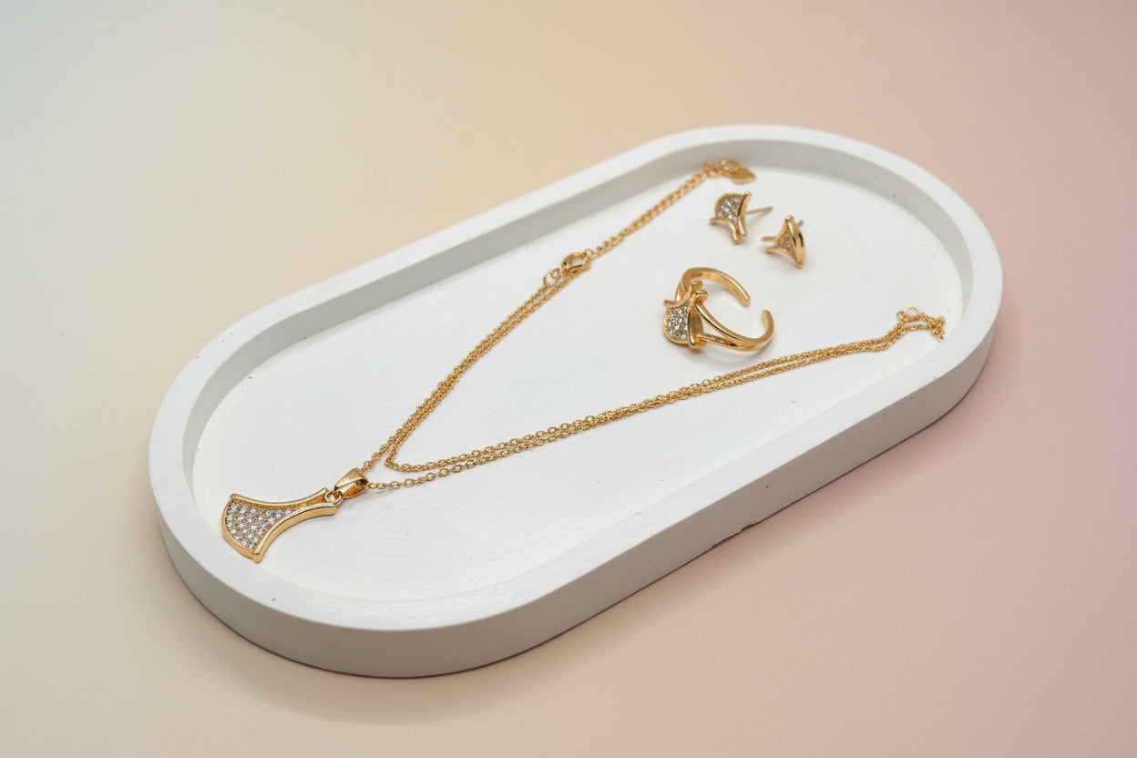 gold-plated jewelry set with a Ring