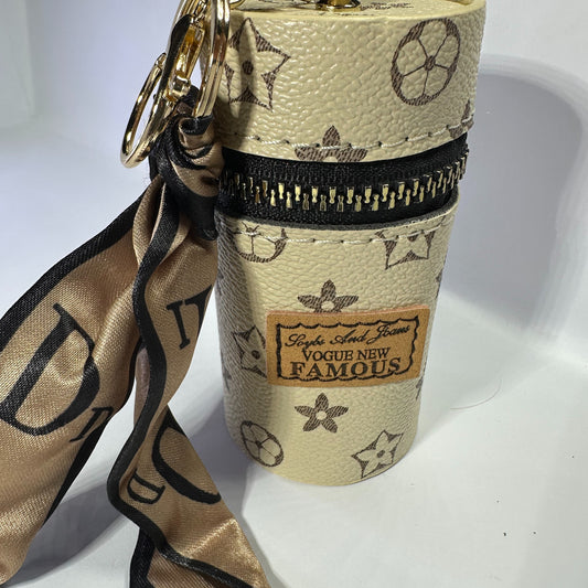 Louis Vuitton (LV) small leather bag key chain for jewelery