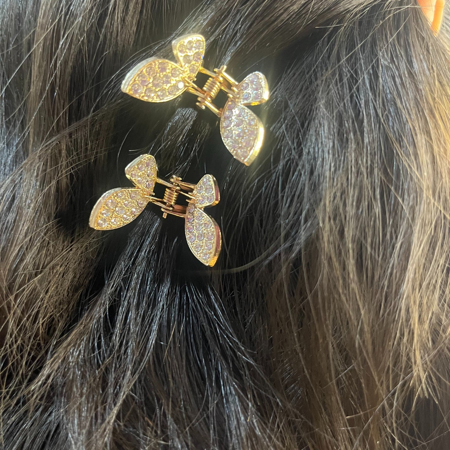 Set Butterfly Shaped Mini Hair Claw Pair of Two