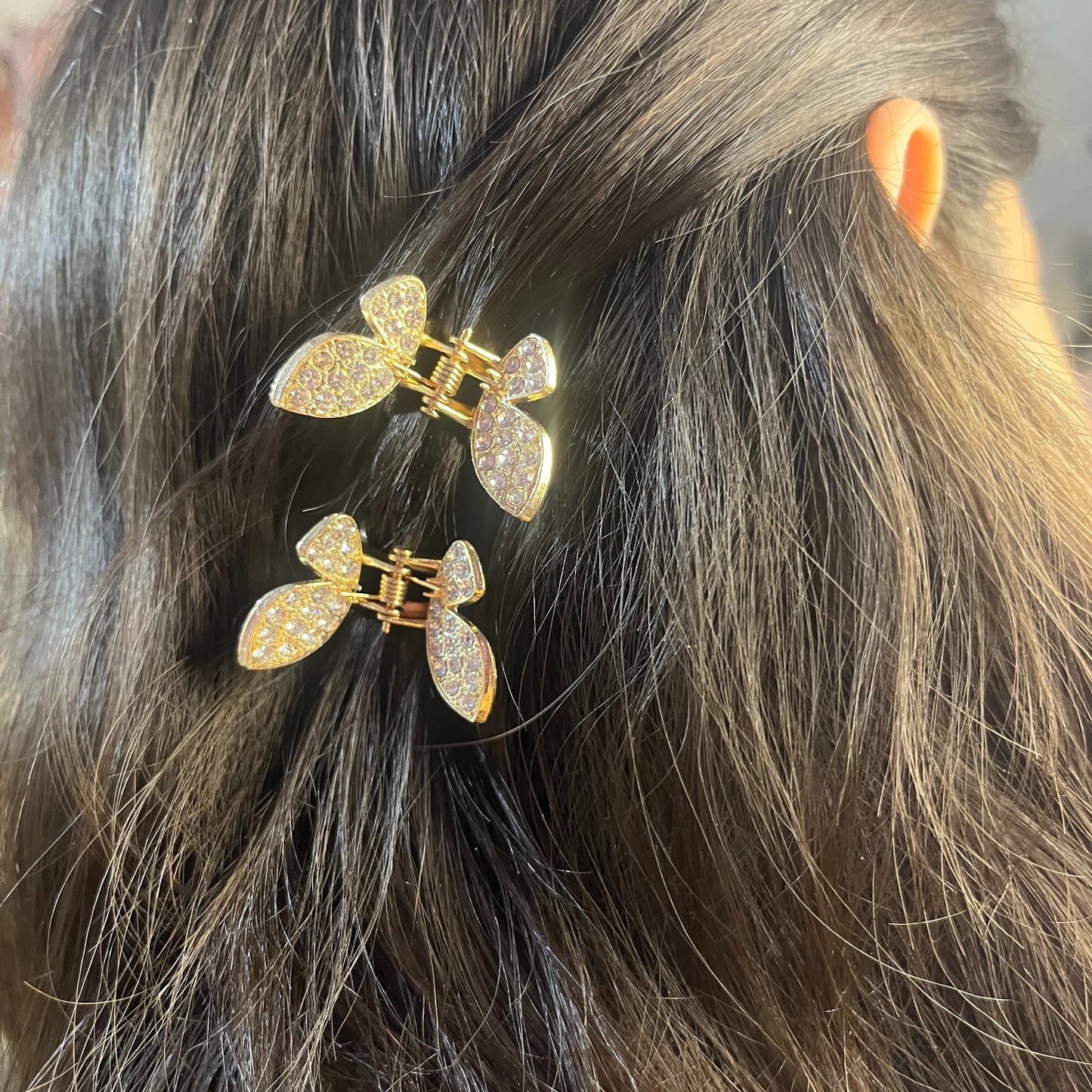 Set Butterfly Shaped Mini Hair Claw Pair of Two
