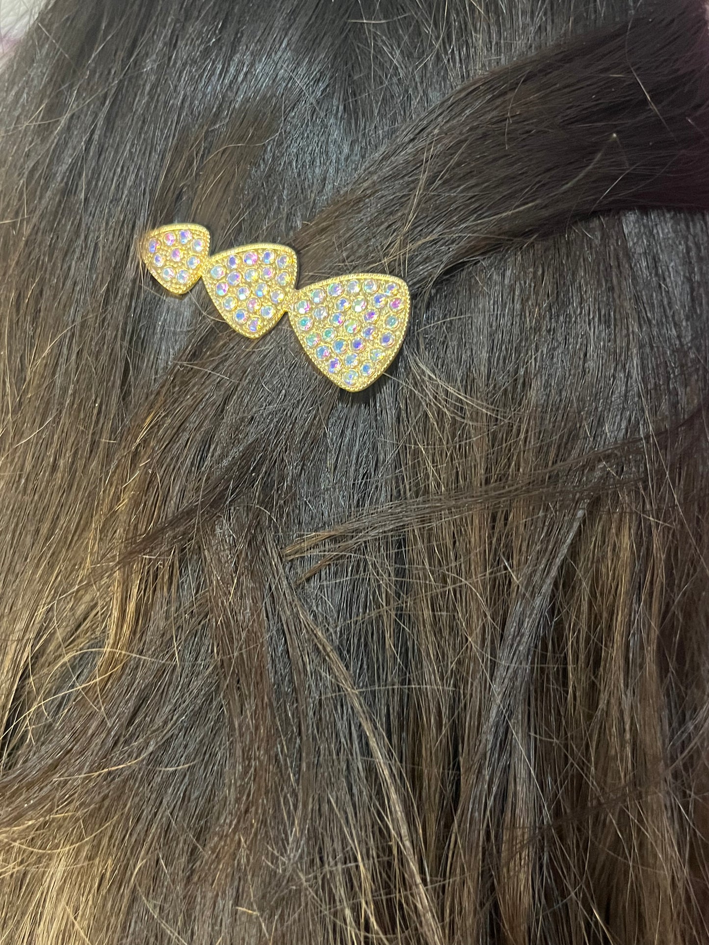 Shiny Rhinestone Metal Hair Clip For Women