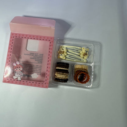 12pcs women solid casual hair tie &12pcs flower Design
