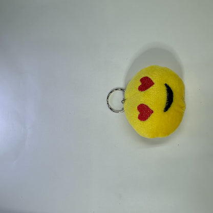 Cute heart emoji fluffy keychain