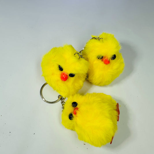 Cute chick fluffy keychain