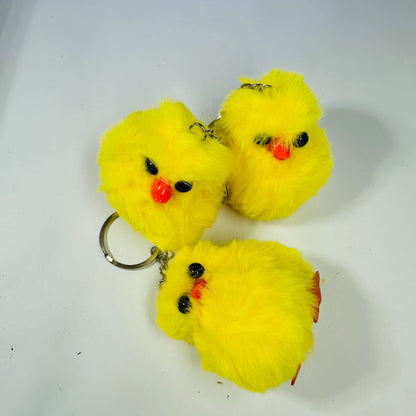 Cute chick fluffy keychain