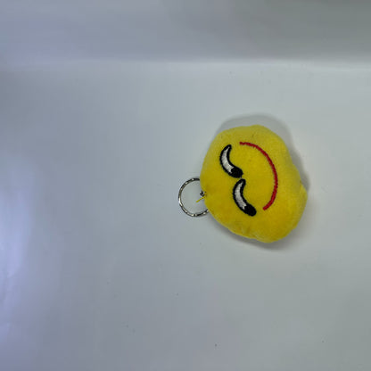 Cute Relaxed Face fluffy keychain.
