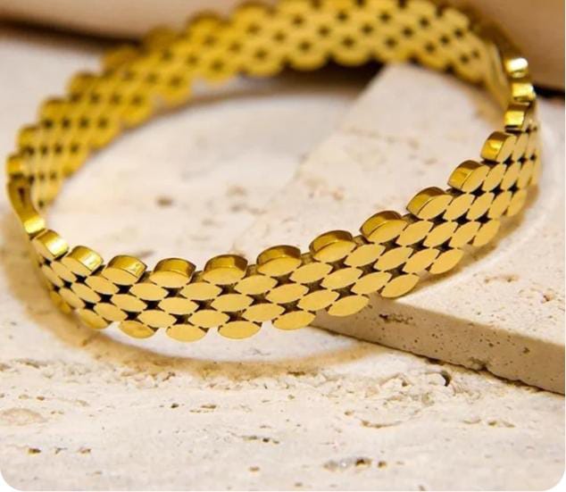 Gold Plated Mesh Scale Bracelet