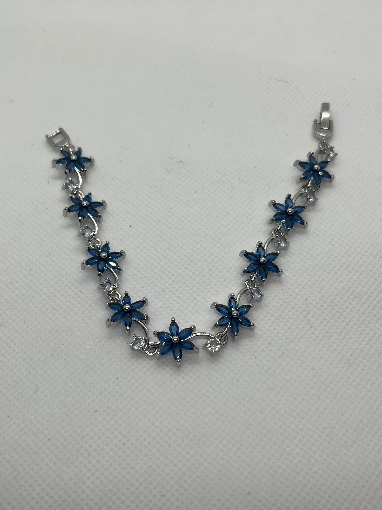 Blue Flower Silver Colour