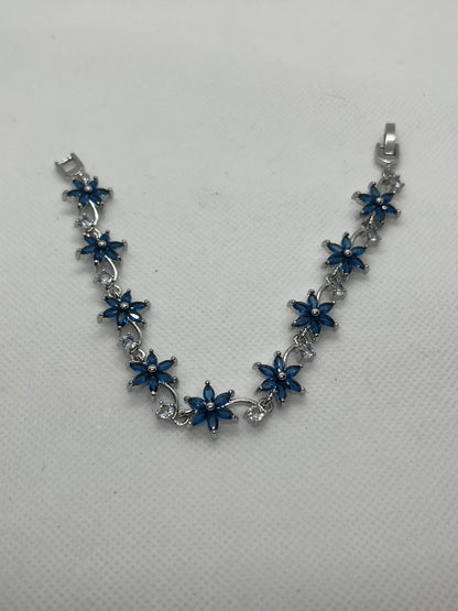 Blue Flower Silver Colour