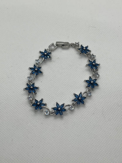 Blue Flower Silver Colour