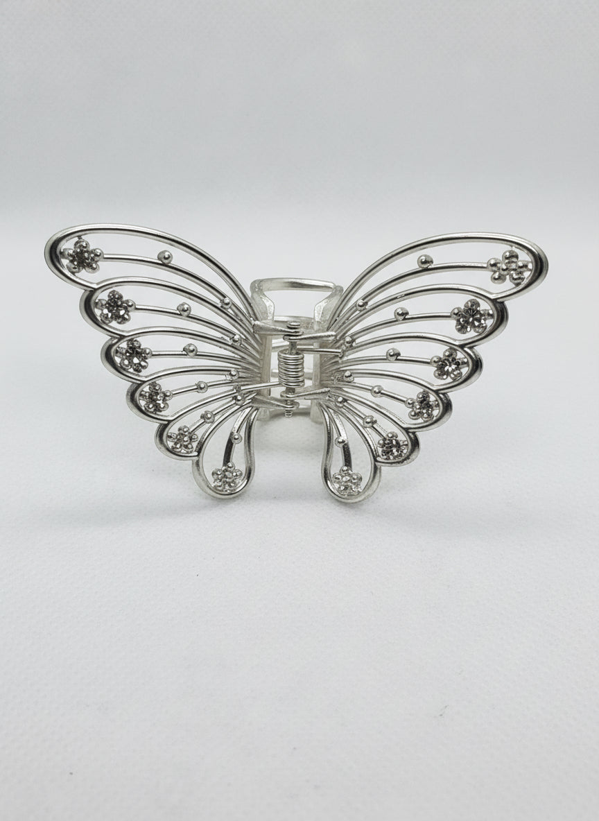 Gold metal butterfly hair claw.