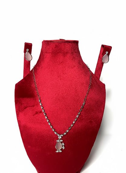 Radiant Frost Teardrop Necklace and Earrings Set