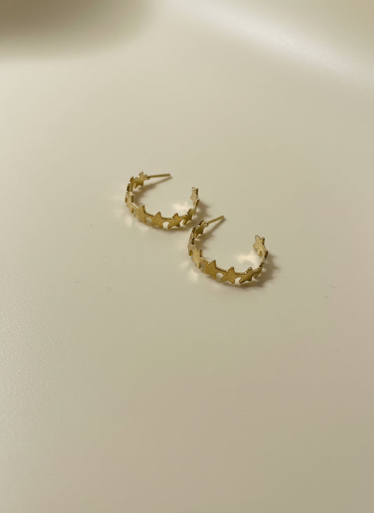Star Cluster Gold Hoops