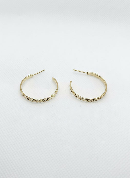 Textured Gold Hoop Earrings