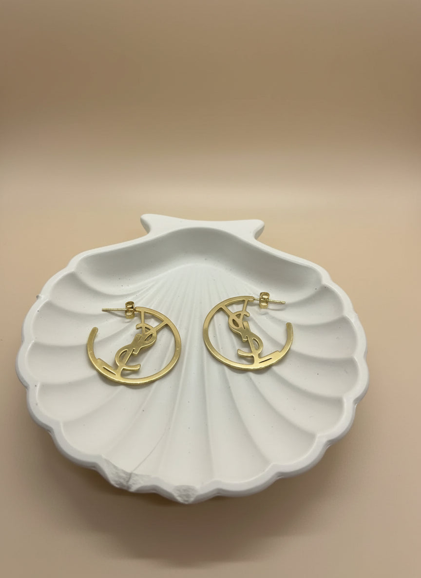 Elegant Crest Open Hoops