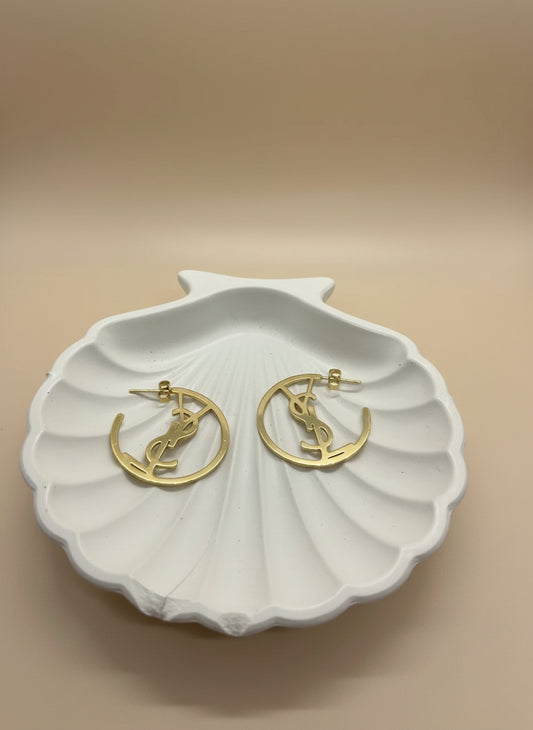 Elegant Crest Open Hoops