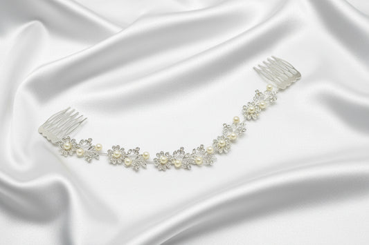 Pearl and crystal bridal hair comb