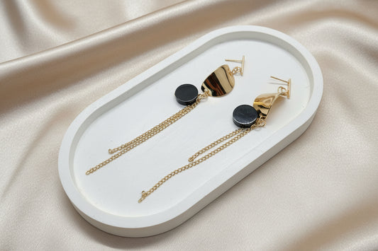 gold-toned drop chain earrings