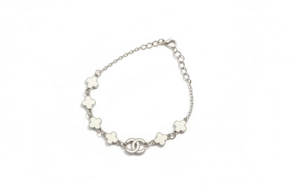 Four leave clover White Bracelet
