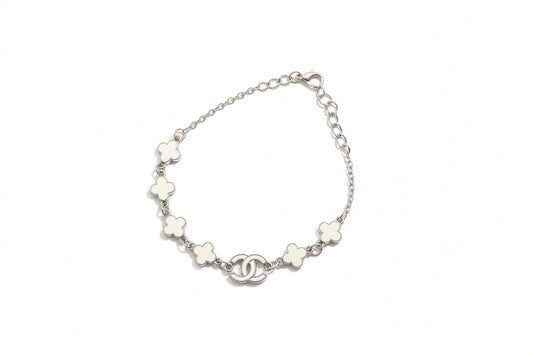 Four leave clover White Bracelet