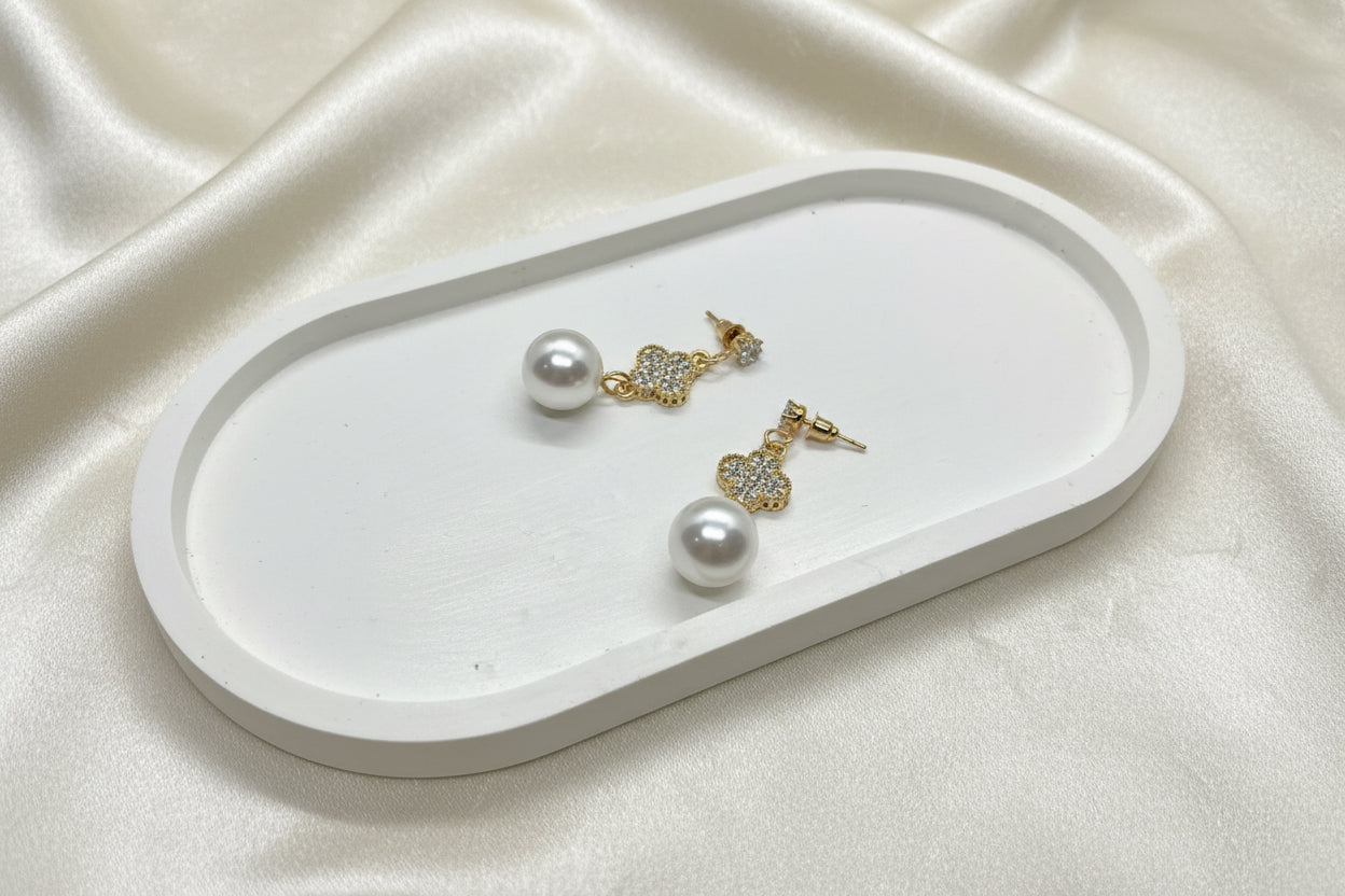 four-leaf clover drop earrings