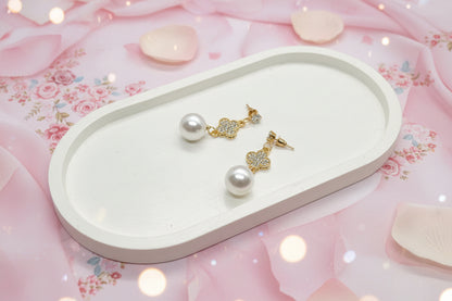 four-leaf clover drop earrings