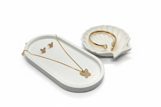 Pave  butterfly necklace and earring set.