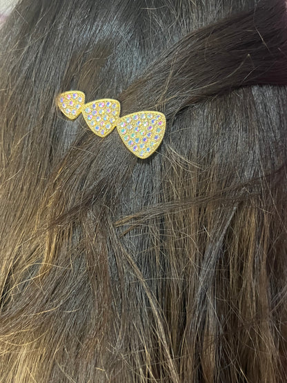 Shiny Rhinestone Metal Hair Clip For Women